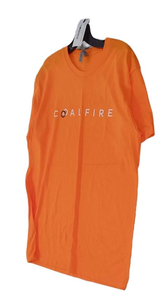 Mens Orange Short Sleeve Crew Neck Pullover T Shirt Size Large image number 2