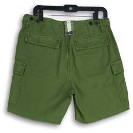 Womens Green Flat Front Stretch Cargo Pocket Chino Shorts Size 27 alternative image