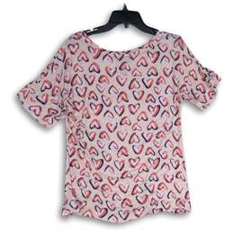 Vera Bradley Womens Pink Heart Print Round Neck Short Sleeve Pullover T-Shirt S alternative image