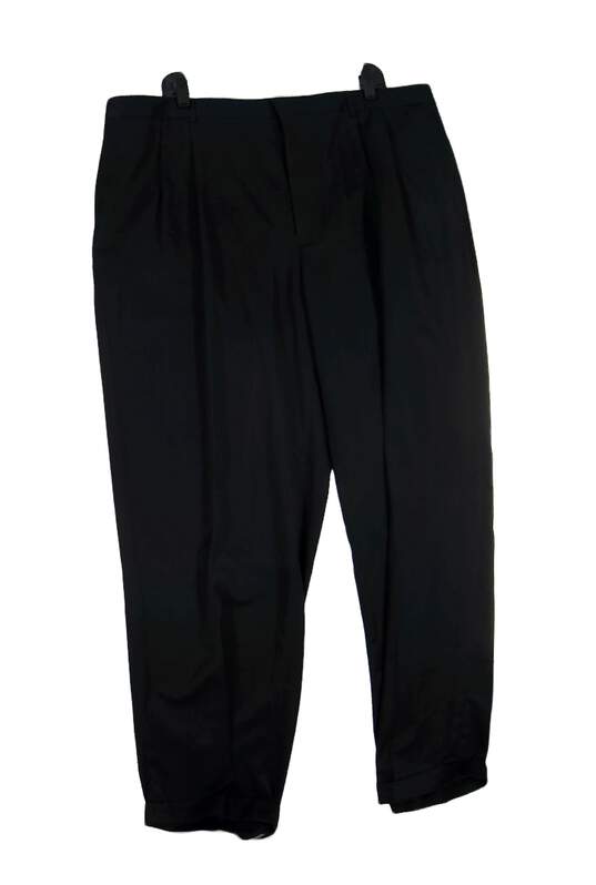 NWT Mens Black Portfolio Pleated Straight Leg Dress Pants Size 42 X 32 image number 1
