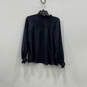 Womens Blue Long Sleeve Mock Neck Pullover Blouse Top Size Medium image number 1