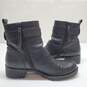BP. Women's Black Leather Ankle Moto Dual Buckle Zip Boots Size 7M image number 1