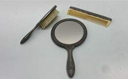 Decorative Vintage Silver Plate Brush, Mirror and Comb Vanity Table Top Décor