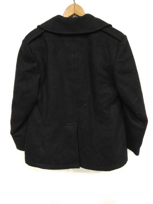 DSCP Men's Black Pea Coat Size 12S image number 2