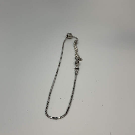 Designer Brighton Silver-Tone Wheat Chain Rhinestone Beaded Charm Necklace image number 3