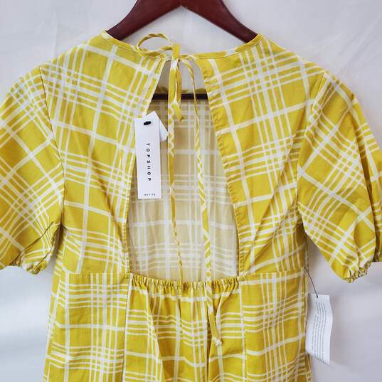 Topshop Printed Mini Poplin Dress in Yellow Size US 4 with Tags image number 2