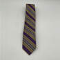 NWT Mens Purple Silk Striped Four-In-Hand Adjustable Designer Neck Tie image number 1