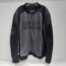 Harley-Davidson Men's Black/Gray Skull Mesh Riding Jacket Size 2XL