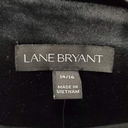 Lane Bryant Women Black Velvet Jacket Sz 14/16 NWT image number 1