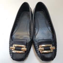 Michael Kors Gloria Black Leather Moccasin Loafers Flats Shoes Women's Size 5.5 M