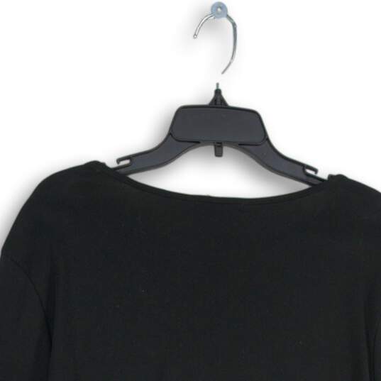 Lauren Ralph Lauren Womens Black Scoop Neck Long Sleeve Pullover T-Shirt Size 3X image number 4