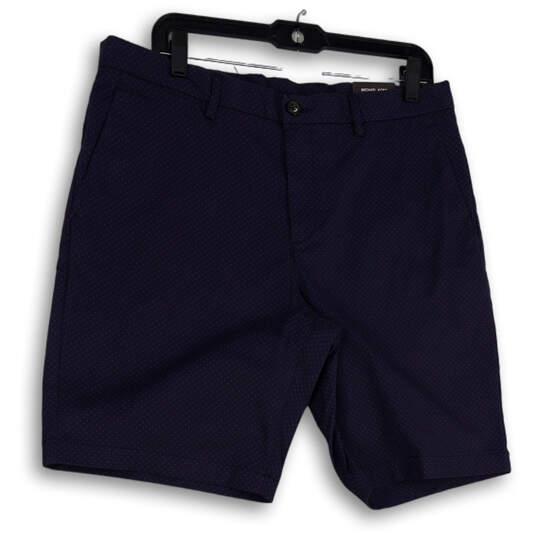 NWT Mens Blue Flat Front Slash Pockets Regular Fit Chino Shorts Size 34 image number 1