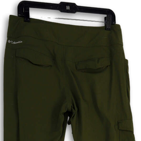 Womens Green Flat Front Drawstring Flap Pocket Cargo Pants Size 10 Short image number 4