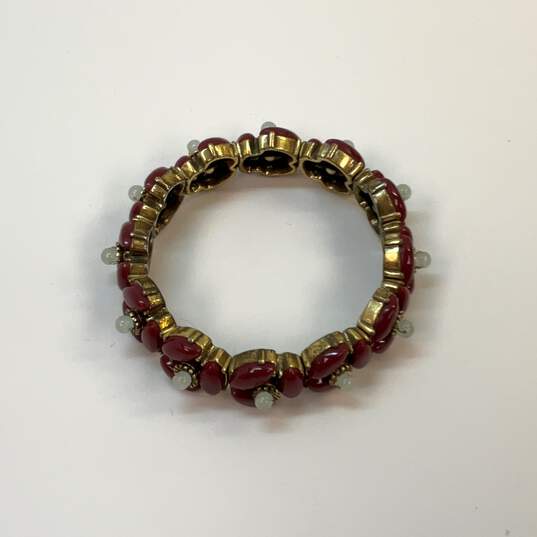 Designer J. Crew Gold-Tone Multicolor Crystal Cut Stone Bangle Bracelet image number 2