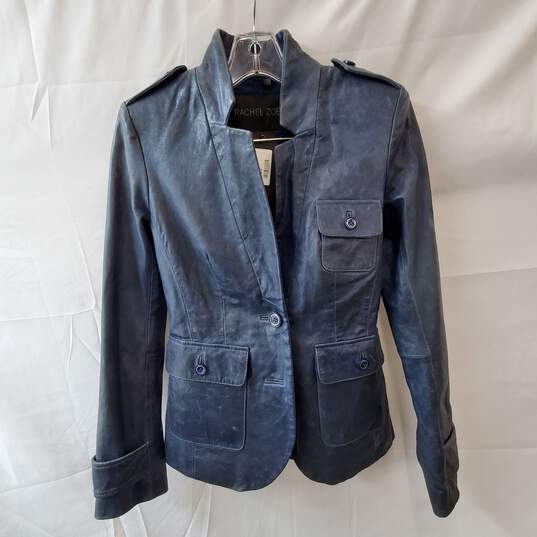 Rachel Zoe Cerulean Leather Style Jacket Size 2 image number 1