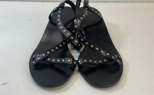 Anine Bing Black Leather Studded Sandals Heels Shoes Size 37 image number 2