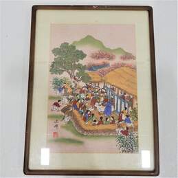 Vintage Traditional Asian Folk Art Style Framed Prints alternative image