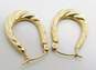 14K Yellow Gold Oblong Twisted Hoop Earrings 1.5g image number 2