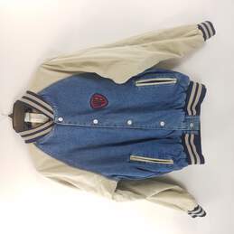 Vintage Warner Brothers Studio Store Men Denim Blue Varsity Button Up Jacket S
