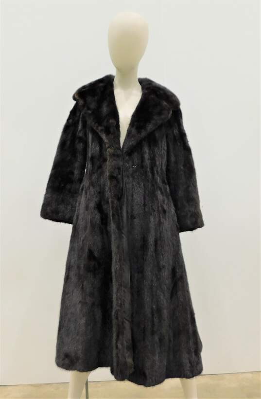 Vintage Dark Brown Full Length Women's Mink Fur Coat image number 1