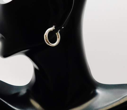 Buy the 14K White Gold Hoop Earrings 1.2g | GoodwillFinds
