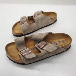 Birkenstock Women's Arizona Taupe Leather Slide Sandals Size 35 EU/5 US alternative image
