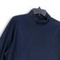 Mens Blue Cable Knit Mock Neck Long Sleeve Pullover Sweater Size Large image number 3