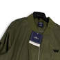 NWT Mens Green Long Sleeve Pockets Full Zip Bomber Jacket Size XXL image number 3