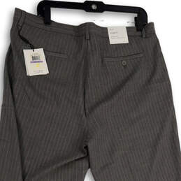NWT Mens Gray Striped Flat Front Slash Pockets Dress Pants Size 38/32 alternative image