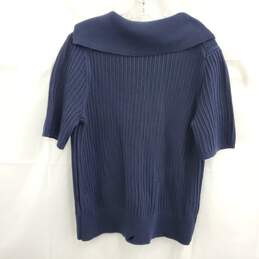Banana Republic Women's Navy Cable Knit Short Sleeve Sweater Size Large alternative image