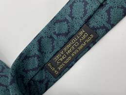 Mens Green Blue Geometric Silk Adjustable Pointed Necktie T-0550560-L alternative image