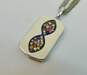 EFFY 925 Multi Color Sapphire Dog Tag Pendant Necklace 15.0g image number 3