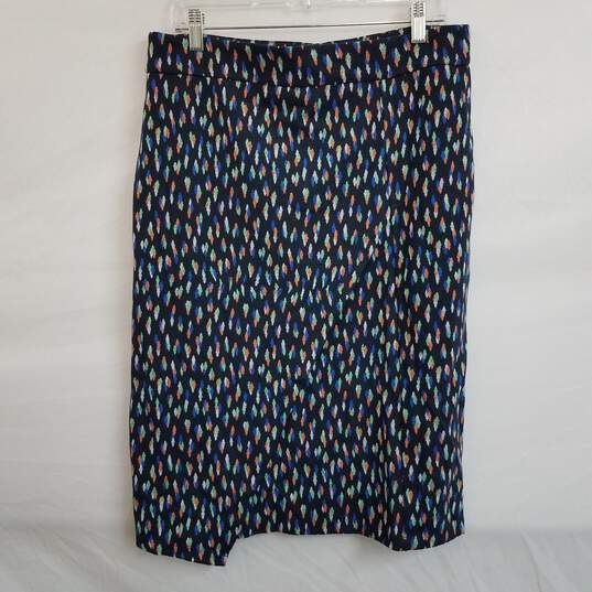 Maeve abstract print faux wrap lined pencil skirt 12 image number 2