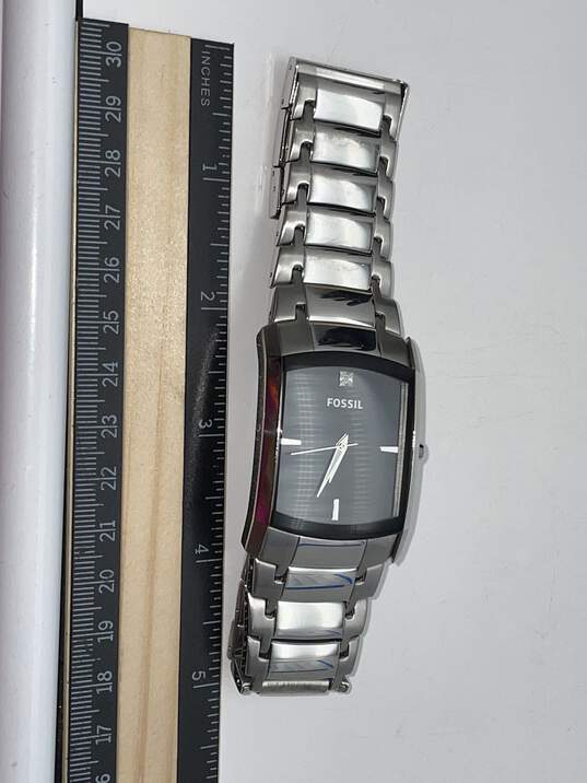 Mens FS4156 Silver-Tone Three Hand Stainless Steel Chain Band Wristwatch image number 6