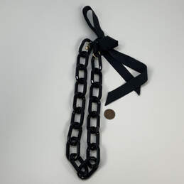 Designer J. Crew Black Oval Shape Large Linked Classic Chain Necklace alternative image