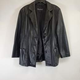 Wilsons Men Black Leather Jacket L