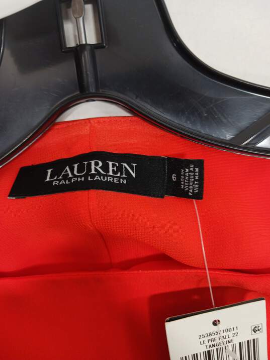 Lauren Ralph Lauren Women's Tangerine Sleeveless Wrap Dress Size 6 NWT image number 3