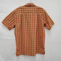 Patagonia MN's Organic Cotton & Polyester Orange Plaid Short Sleeve Shirt Size S alternative image