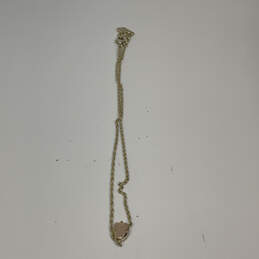 Designer Kendra Scott Gold-Tone Pink Stone Link Chain Pendant Necklace alternative image