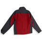 NWT Mens Gray Red Mock Neck Long Sleeve Full-Zip Jacket Size Medium image number 2