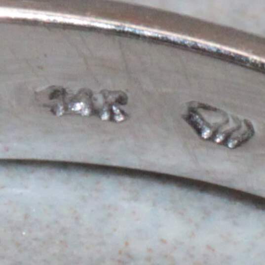 14K White Gold Diamond & Moissanite Accent Ring Band Size 6.5 - 3.3g image number 6