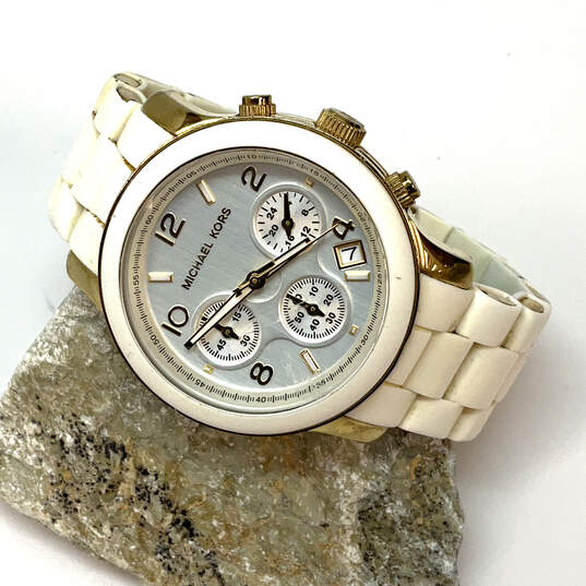 Designer Michael Kors MK-5145 Stainless Steel Round Dial Analog Wristwatch image number 1
