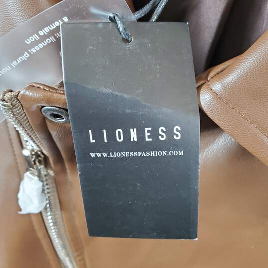 Lioness Women Brown Pleather Jacket XS NWT image number 3