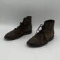 Womens Captain Brown Distress Suede Cap Toe Lace-Up Ankle Boots Size 8 image number 4