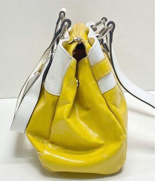 Croft & Barrow Yellow Leather Satchel Bag image number 6