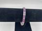 Womens Silver Tone Purple Enamel Studded Round Bangle Bracelet 35.7g image number 1
