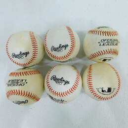 6 Used Rawlings Baseballs