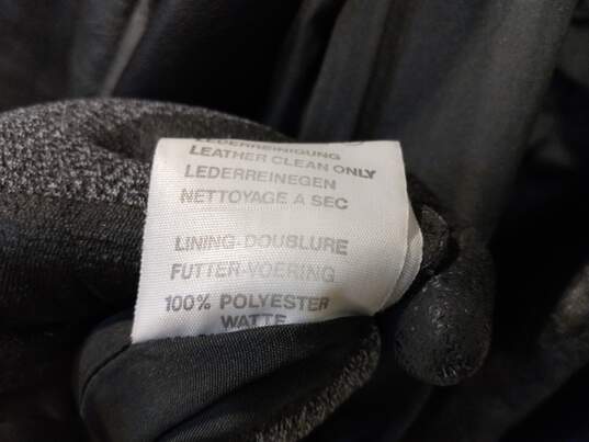 Men's Black Leather Coat Size 44 image number 4