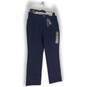 NWT Womens Navy Blue Flat Front Pockets Straight Leg Chino Pants Size 10 image number 1