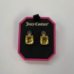 Designer Juicy Couture Gold-Tone Classic Cluster Small Stud Earrings